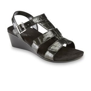 Vionic Glenda Black Patent Sandal